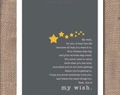 My Wish Lyrics with Stars - Printable 8x10 - Nursery Baby or Kids Print - Instant Download