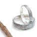 Sterling Silver Tree Bark Wedding Bands - 3mm and 5mm set