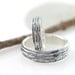 Sterling Silver Tree Bark Wedding Bands - 4mm and 6mm set