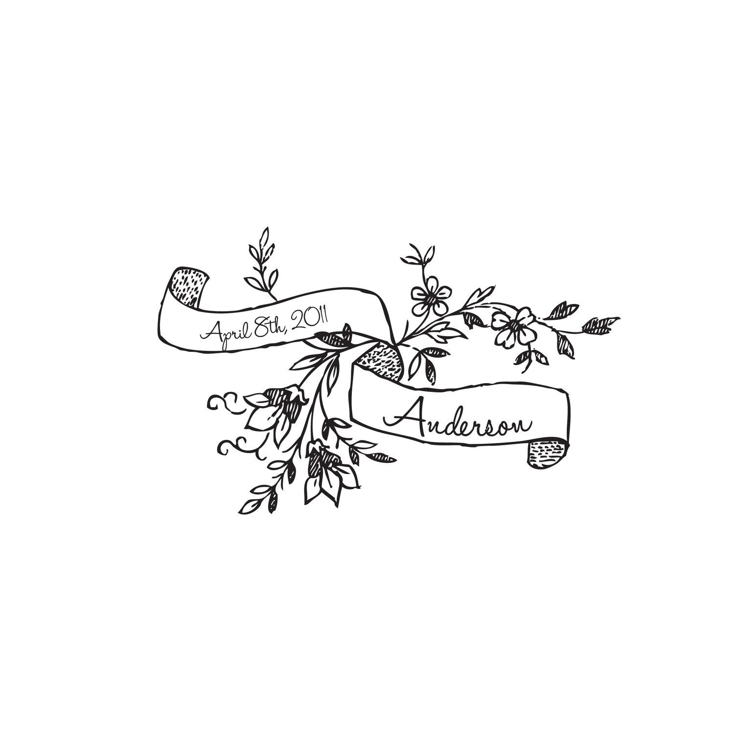 Personalized Wedding Rubber Stamp