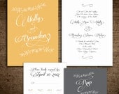 Yellow & Gray Wedding Invites