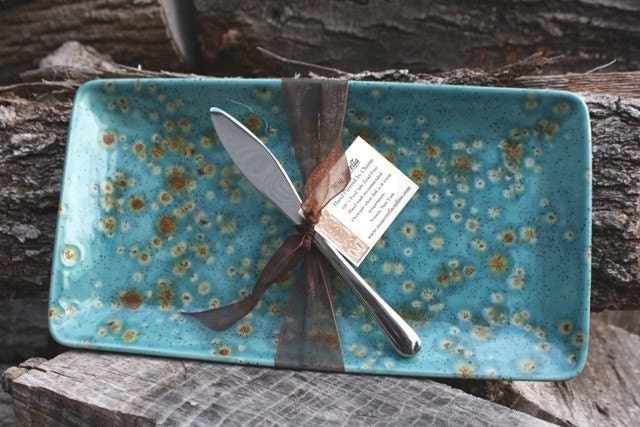Appetizer Platter - Teal Copper Brown