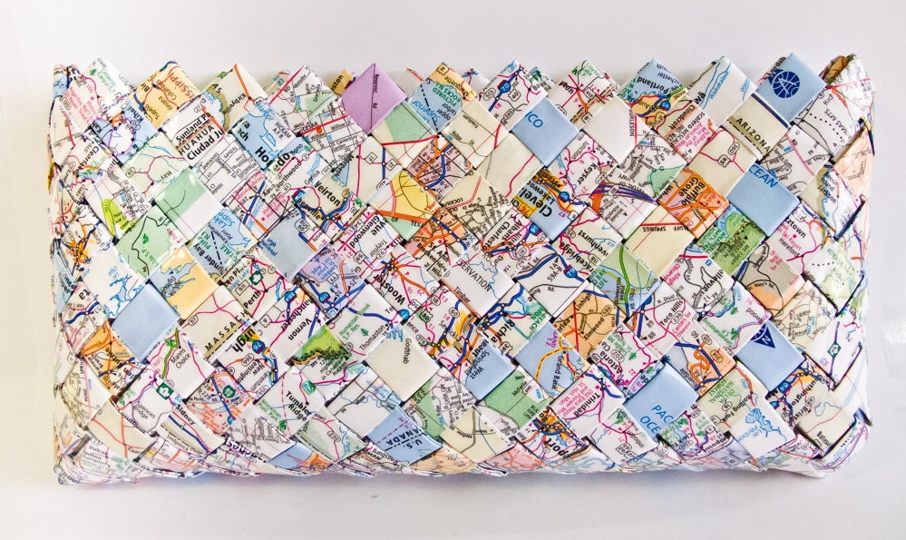 Road Trip Map Large Clutch