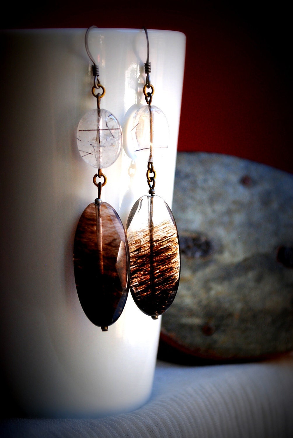 Quartz Stone Drop Duster Earrings