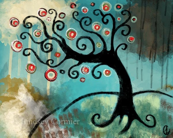 Abstract Painting / As the Wind Blows / Swirl Tree / Art Print