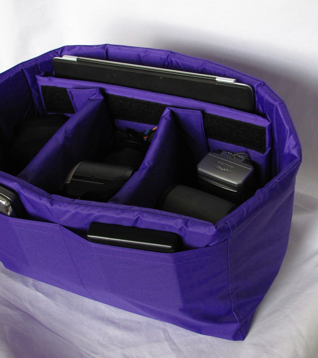 PreOrder DSLR Camera Bag Insert in Royal Purple - Adjustable Dividers - Custom Sizes