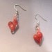 Boro Glass Earrings Lampworked Pink Hearts