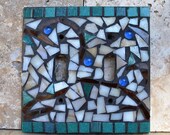 Mosaic Light Switch Cover Olive Branch Pattern in Cream, Green and Brown