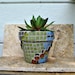 Mosaic set of six tile flower pots like a window box