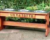 Formica top 14 Inch High Elevated Three Bowl Dog Feeder