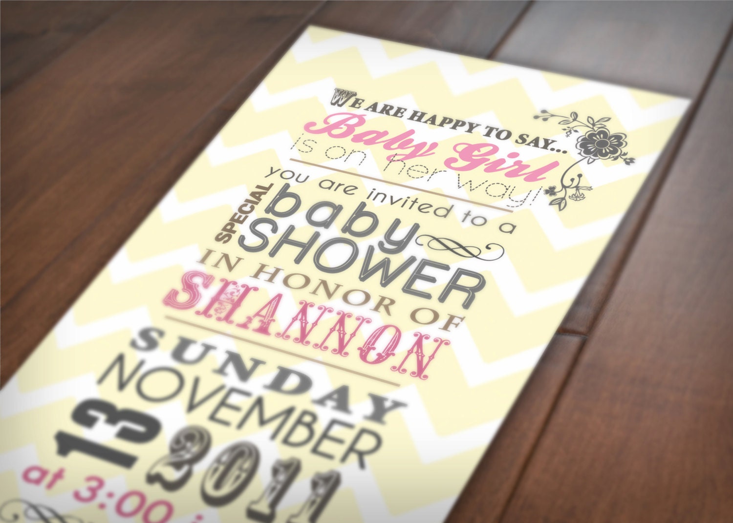 SWEET BLOOMS Printable Baby Shower Invitation