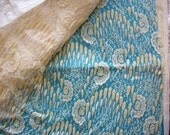 1 yard of Breathtaking vintage french silk beaded lace in ivory