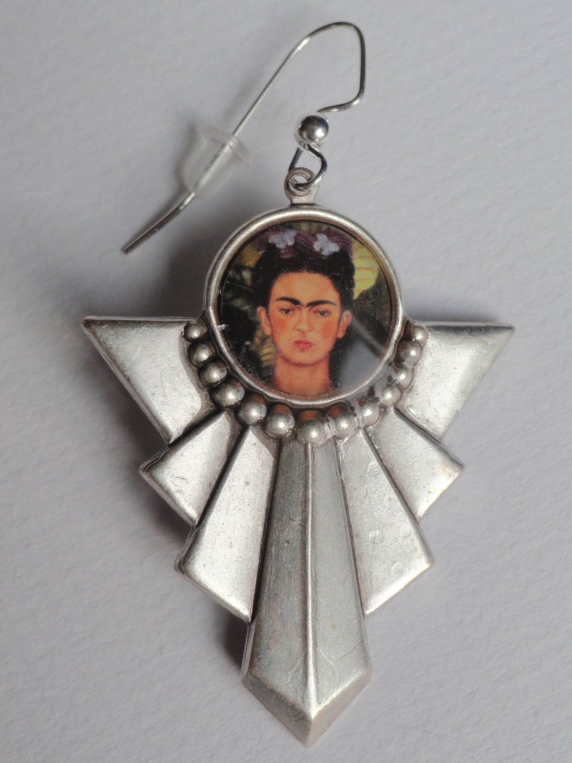 Frida Kahlo Silver Frame Earrings