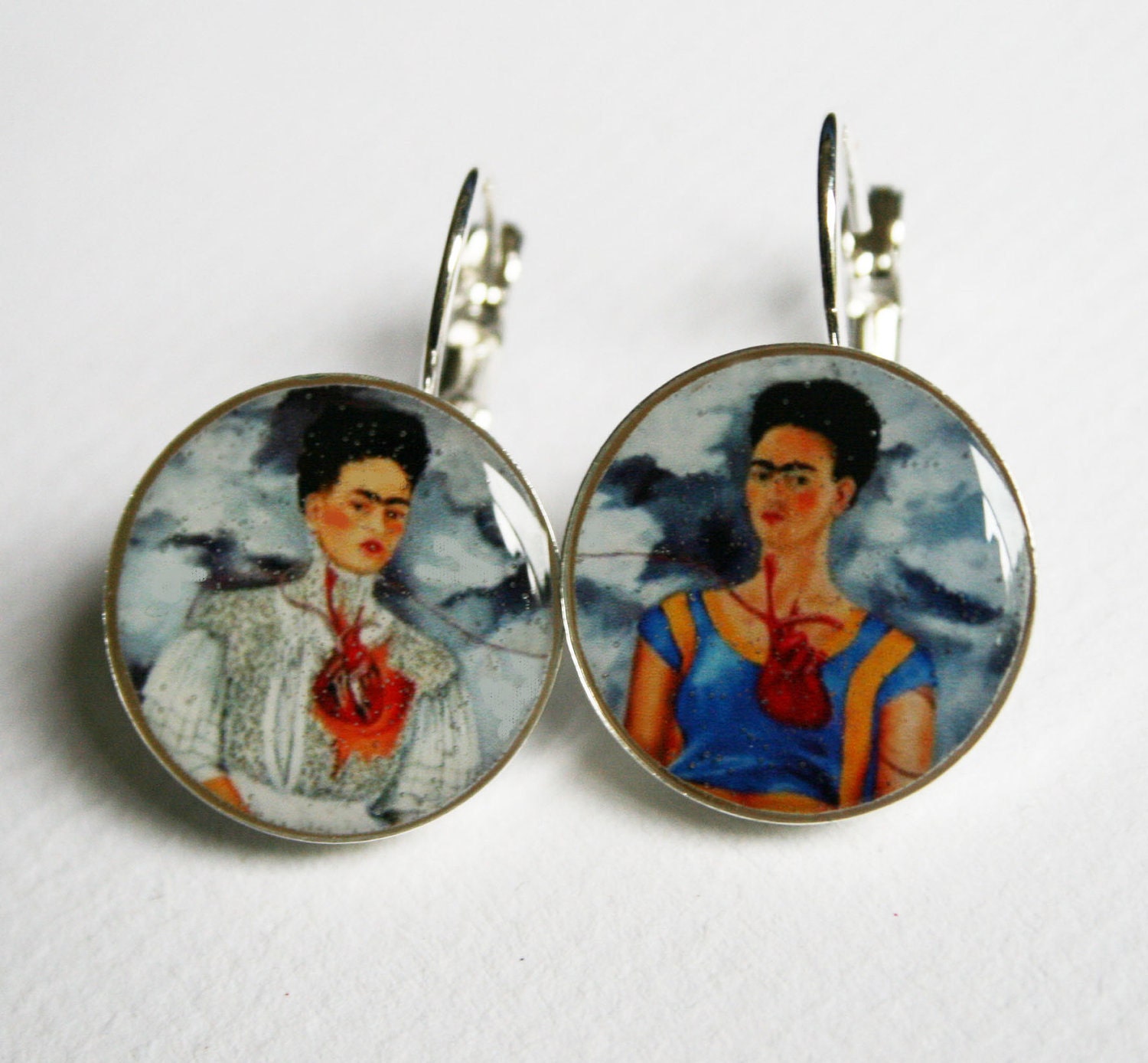 Frida Kahlo Self-Portrait Sterling Silver Plated Earrings