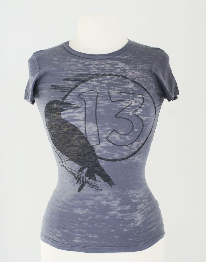 Black Crow T-shirt - Women's Graphic Charcoal Burnout Tee