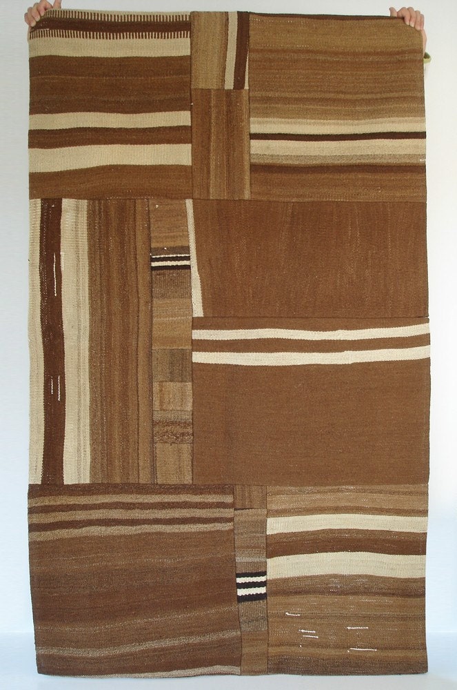 Sukan / VINTAGE Turkish Patchwork Kilim Rug Carpet - handwoven kilim rug - antique kilim rug - decorative kilim - natural wool