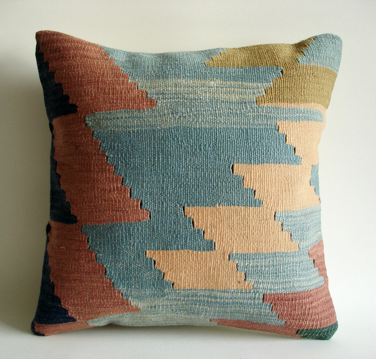 Sukan / hand woven vintage kilim pillow cover - 16x16
