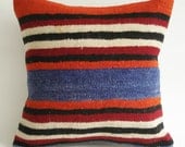 Sukan /  Kilim pillow cover - cushion - ethnic case room - home decor cushion - decorative organic orange - modern embroider ethnic - 16x16