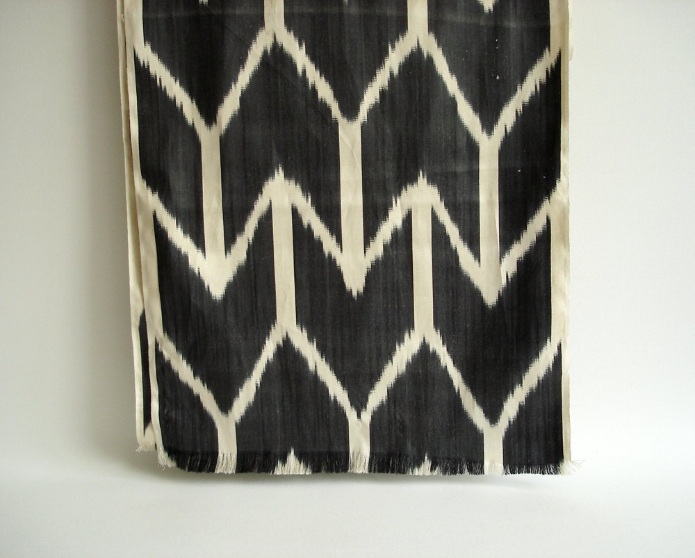 Sukan /  Handwoven ikat Silk Scarf, ikat scarf, Ikat Scarves, Ikat Shawl, Modern, Bohemian, Organic,Gray, Dark Gray, Beige Color