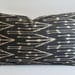 Sukan / Original Organic Lumbar Silk ikat Pillow Cover - Decorative Pillow - Throw Pillow Cover - Black, Dark Gray, Ivory Color
