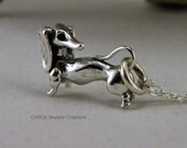 Sterling Dachshund Charm Necklace