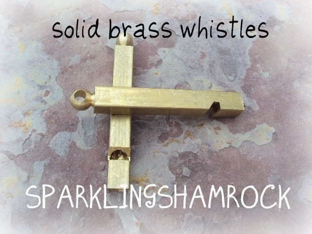 solid BrAsS WHISTLE blank metal stamping- get OnE piece-for DAD COACH mens jewelry stamping blanks - square design means no mandrel needed