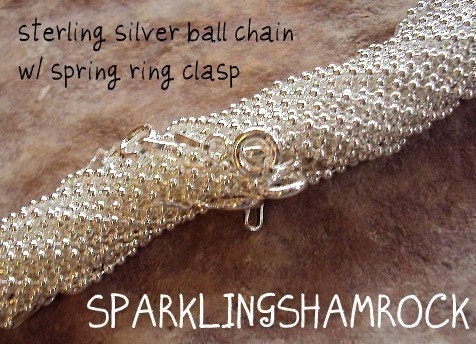 18 inch STERLING SILVER 925 ball bead chain 1.5mm necklace - SPRING ring clasp - quality