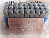 NEW PRICE new font - metal steel jewelry alphabet letter stamps - ELEGANT uppercase 6mm set - perfect for monogramming - must see pics