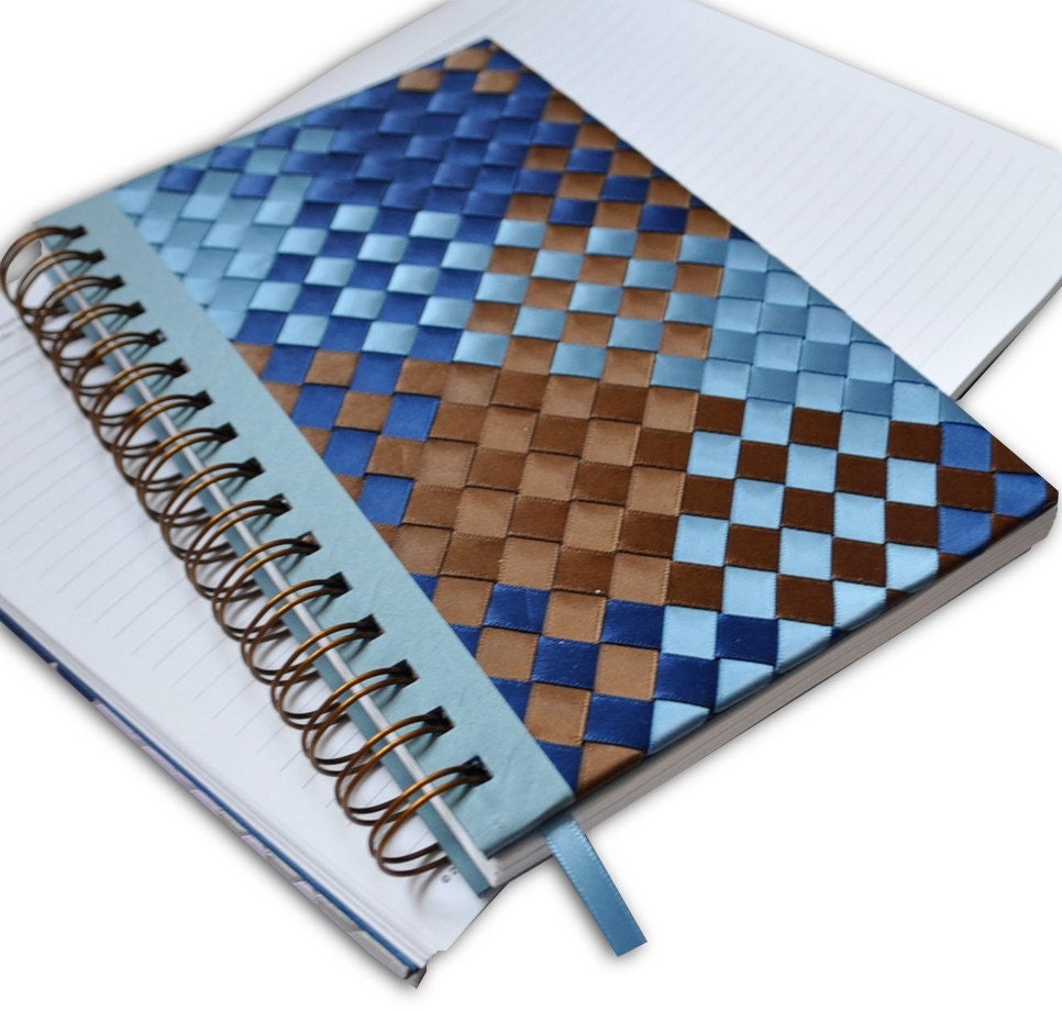 Monthly Agenda, Planner, 2 Year,  Personalized with Your Colors, Diagonally Hand Woven