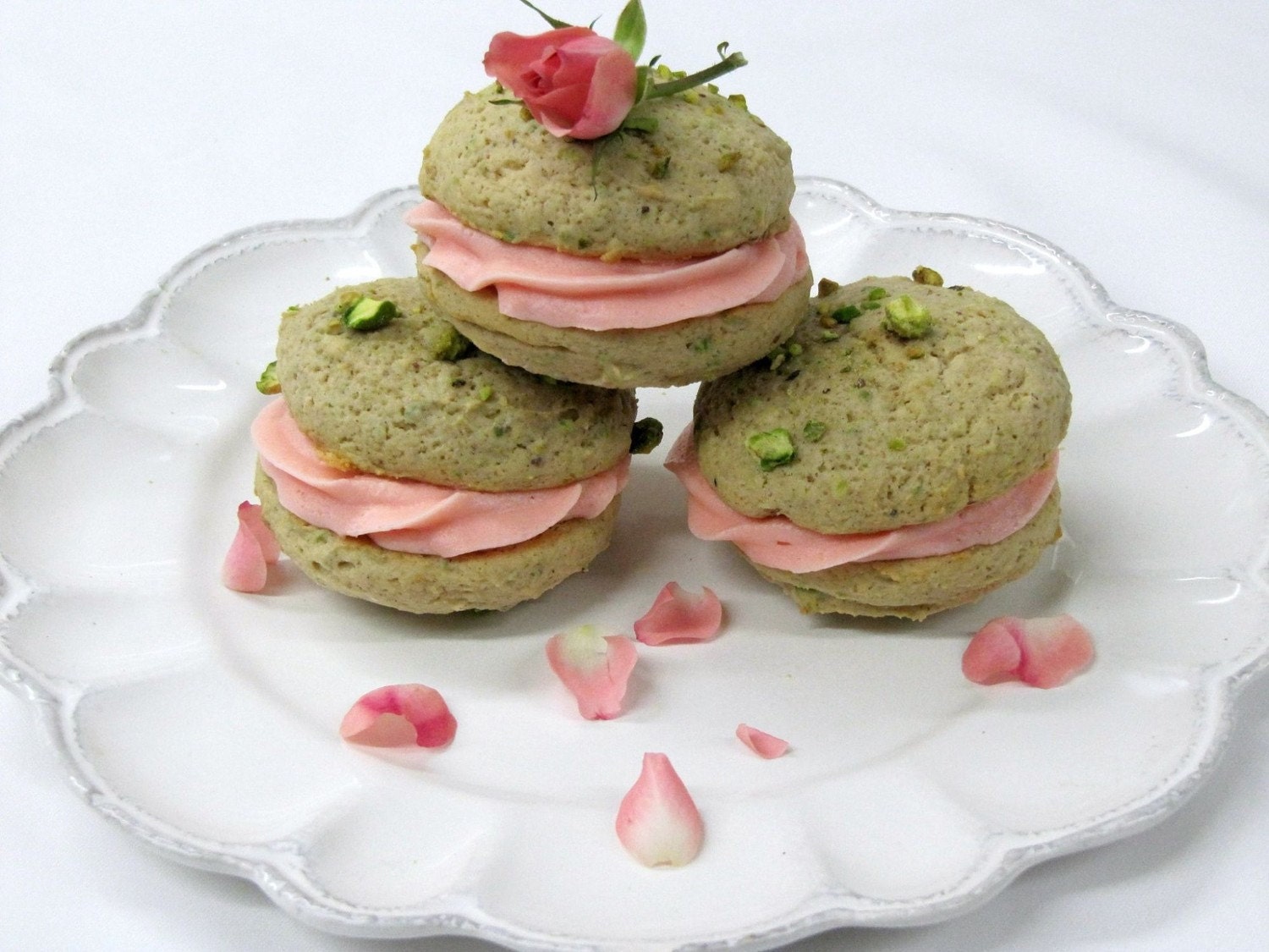 Pistachio Rose Water Whoopie  Pies