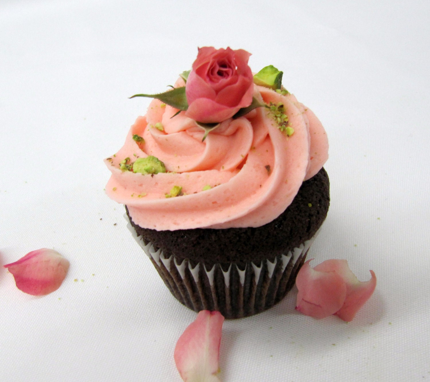 Chocolate Rose Water Cupcakes - BakeMePretty