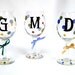 Personalized Polka Dots Wine Glass Hand Painted