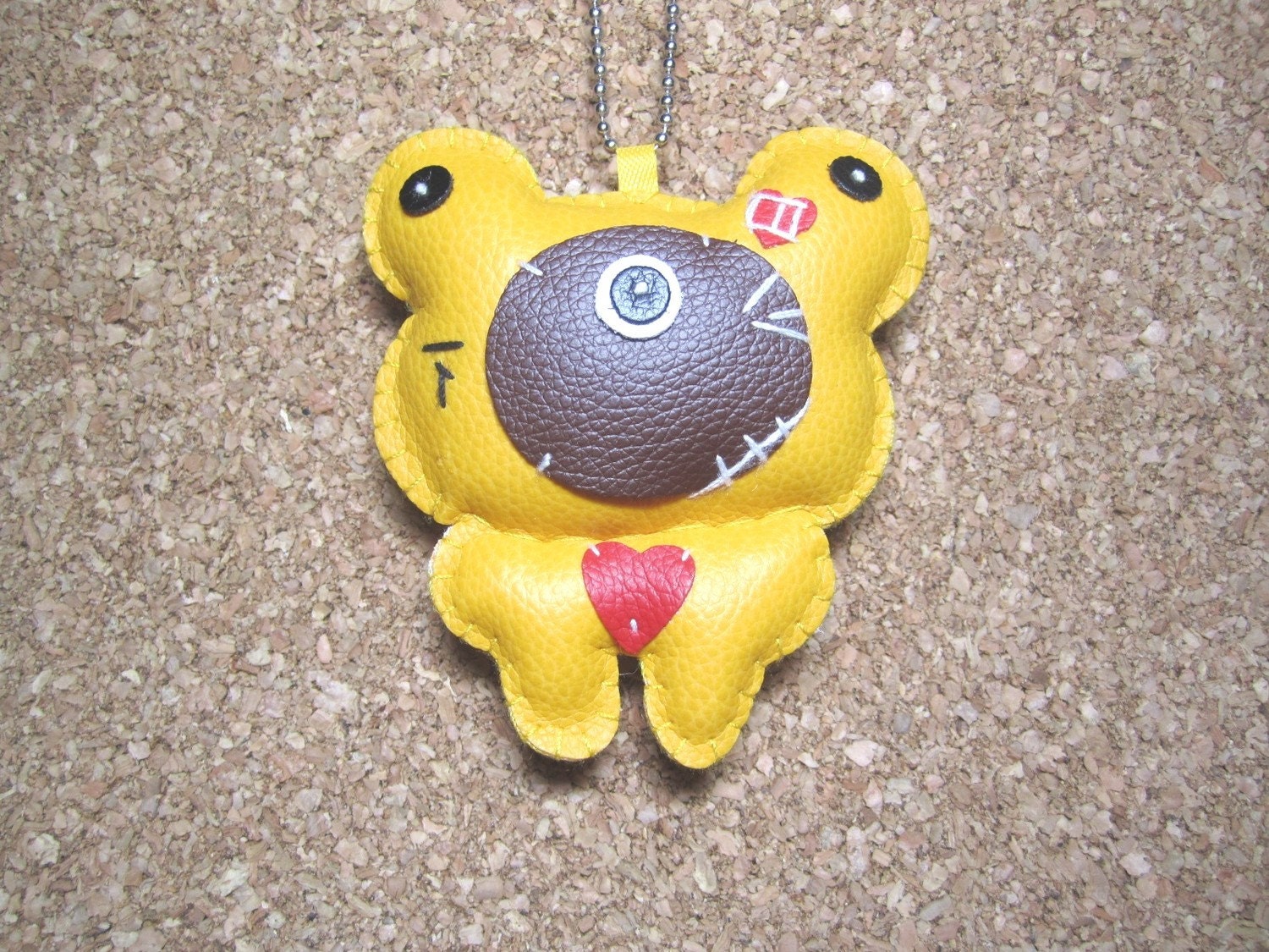 2 Stuffed Animal Bear Keychains in Red and Yellow  Gift Set  - 178