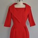 r e s e r v e d...1950s cocktail dress / vintage 50s red hot wiggle dress / She's On Fire