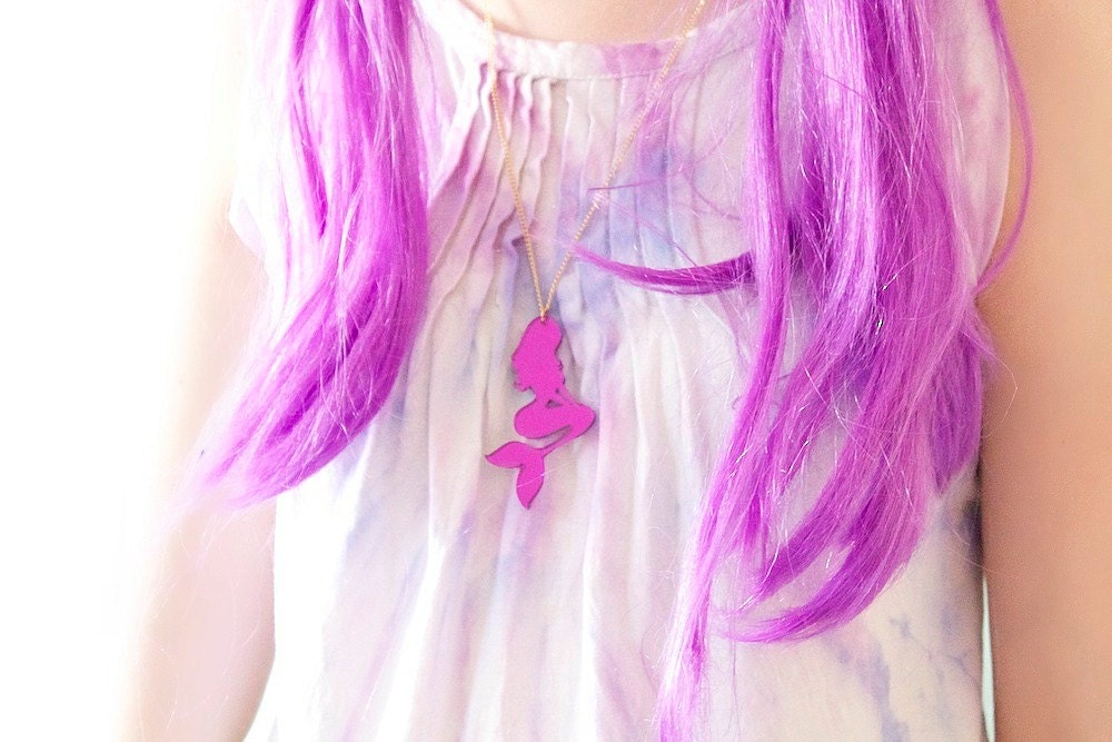 Mermaid Jewelry // Wish you were a Mermaid Purple Necklace //  mermaid necklace
