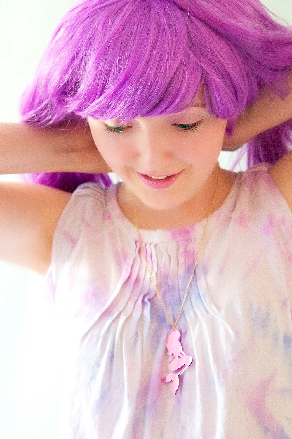 Mermaid Jewelry // Wish you were a Mermaid Pink Necklace // mermaid necklace
