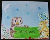 child's room  original painting custom personalised 8 x 10