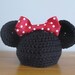 Minnie Mouse Hat with Red Bow