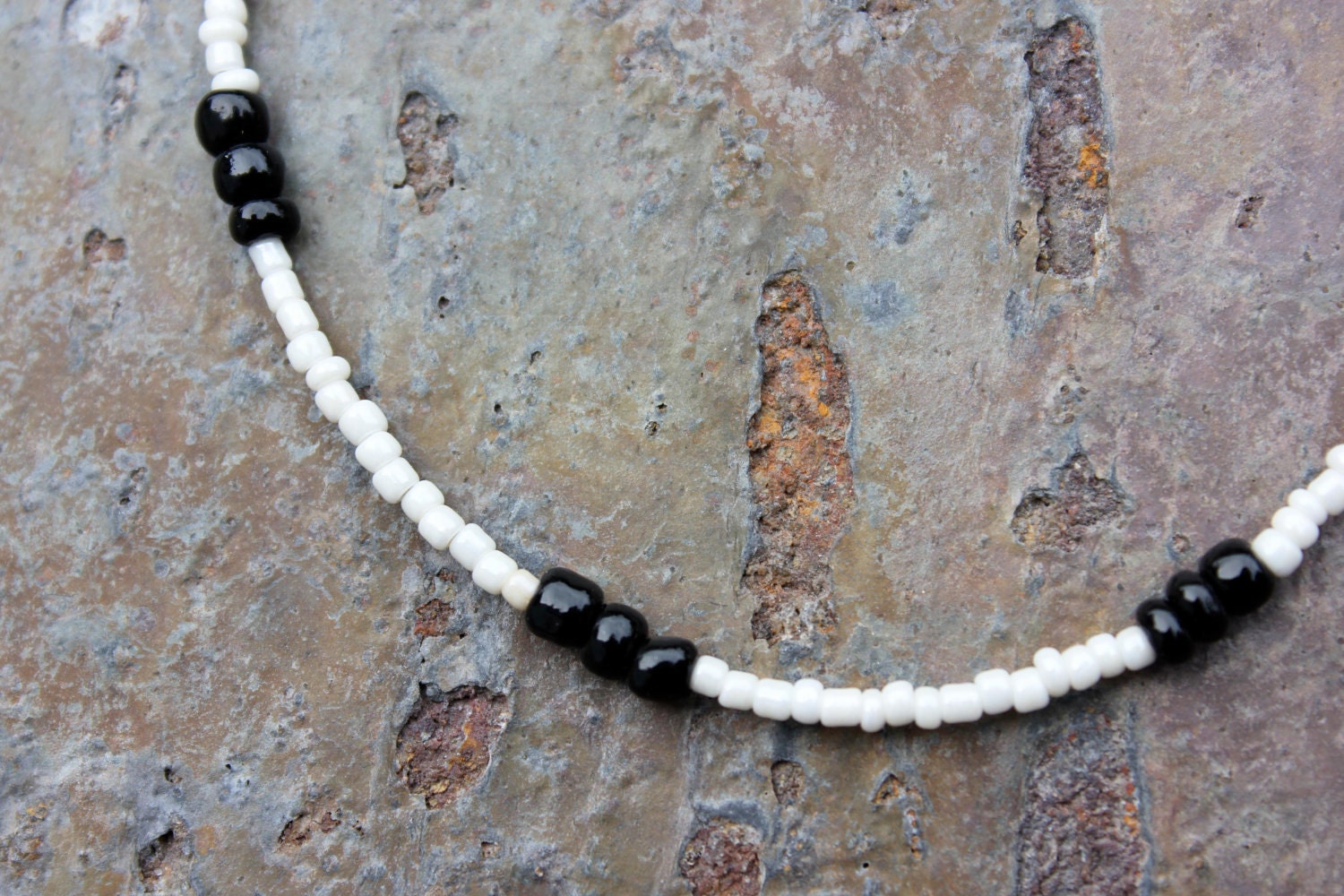 Anklet: Cream with Black Accents