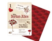 Alice in Wonderland Invitation Playing Card