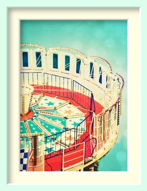Hold on Tight - 5x7 Fine Art Photography print - tones of aqua marine, cream and soft red and star pattern