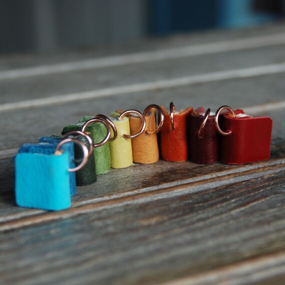 Book Necklace: Teeny tiny scrap leather