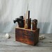 Desk caddy: The Original, rustic, reclaimed wood, Medium.