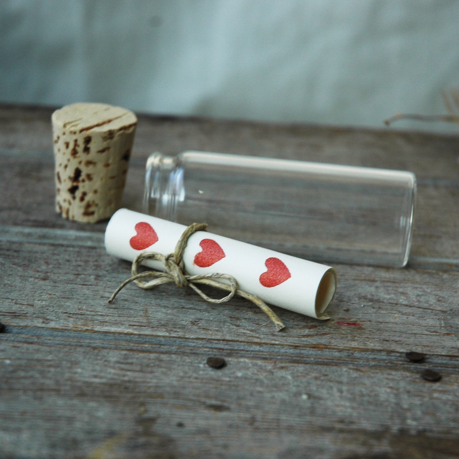 Message in A Bottle Vase: Reclaimed wood, natural, 2 Holes.