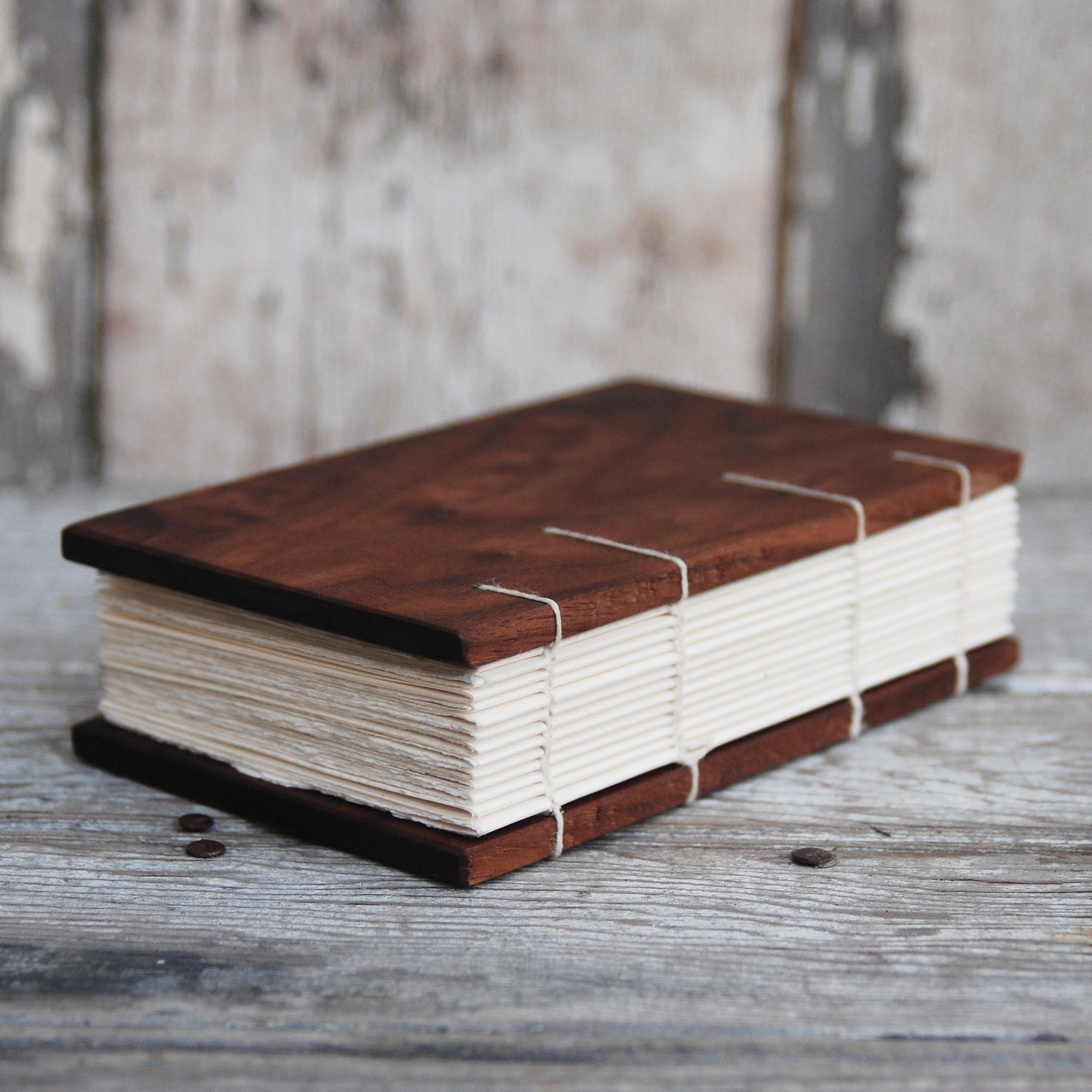 Reclaimed Walnut OR Oak Coptic Bound Journal