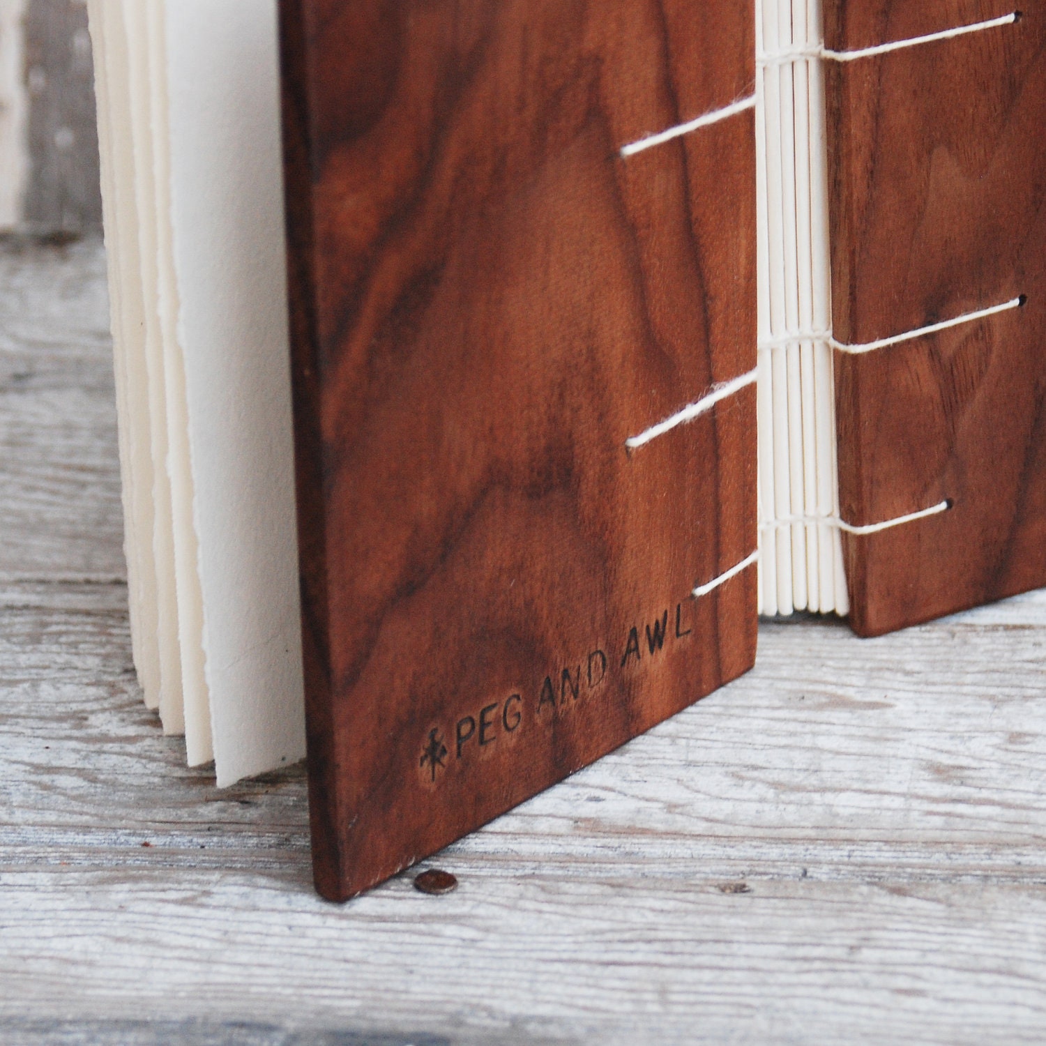 Reclaimed Walnut OR Oak Coptic Bound Journal