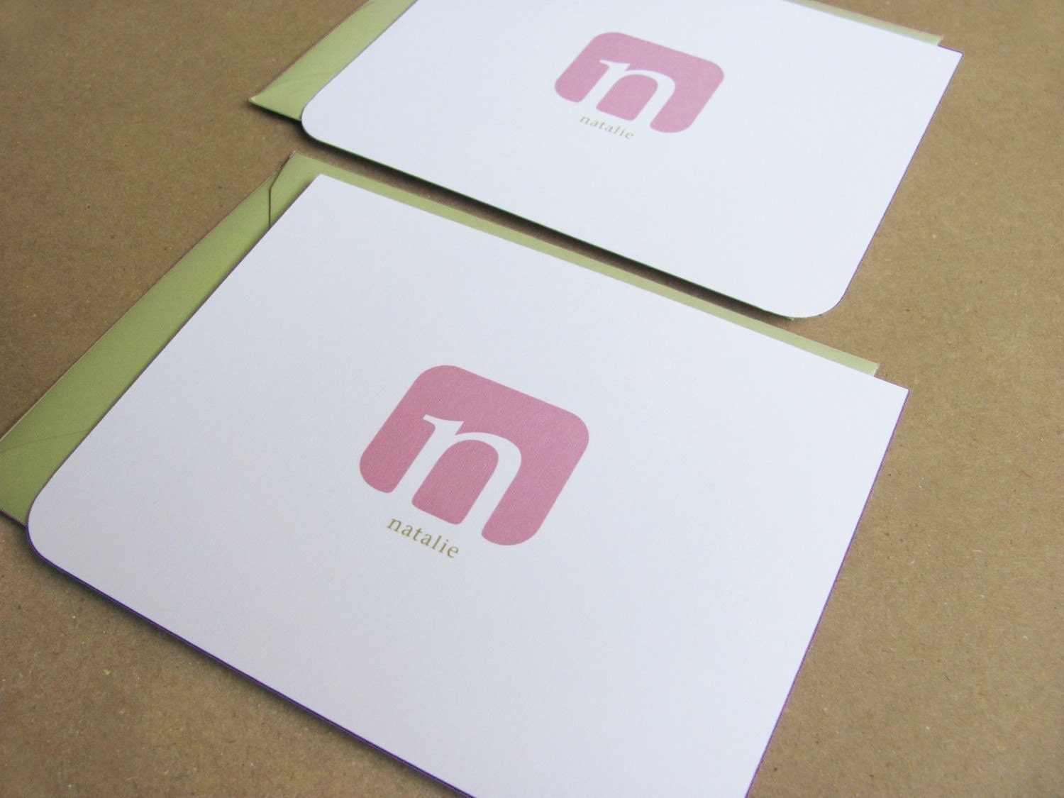Modern Personalized Stationery - Monogram Note Cards
