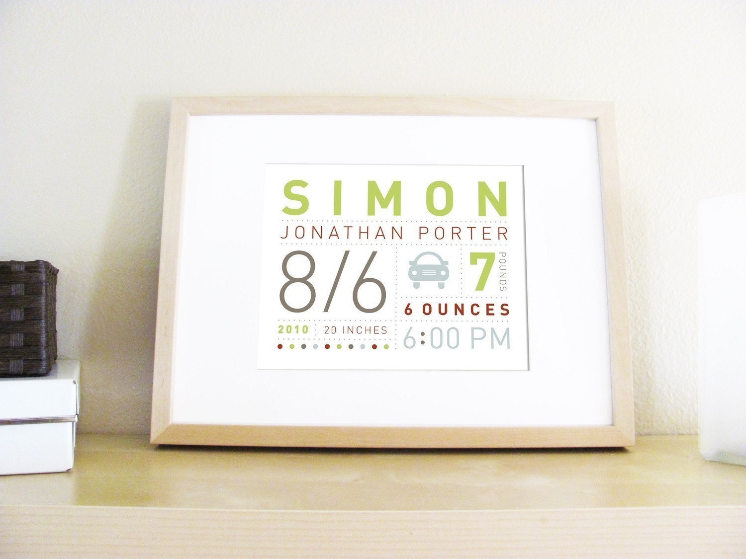 Modern Birth Announcement Print - Custom Wall Art