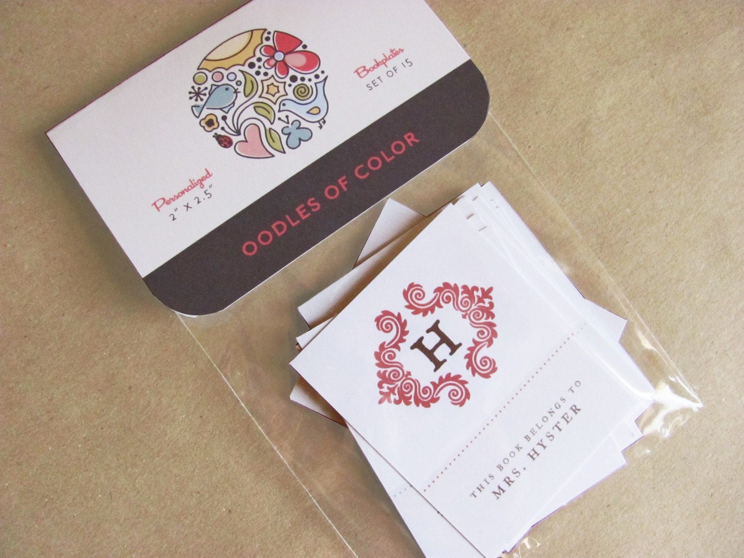 Modern Personalized Bookplates - Monogram and Name