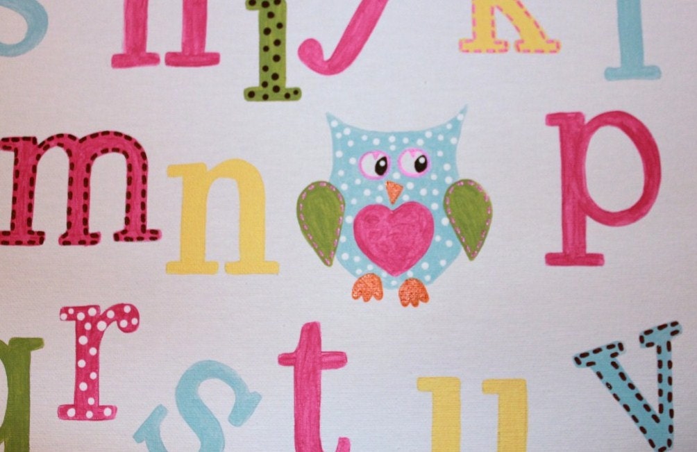 ABC alphabet kid's room, nursery, play room canvas